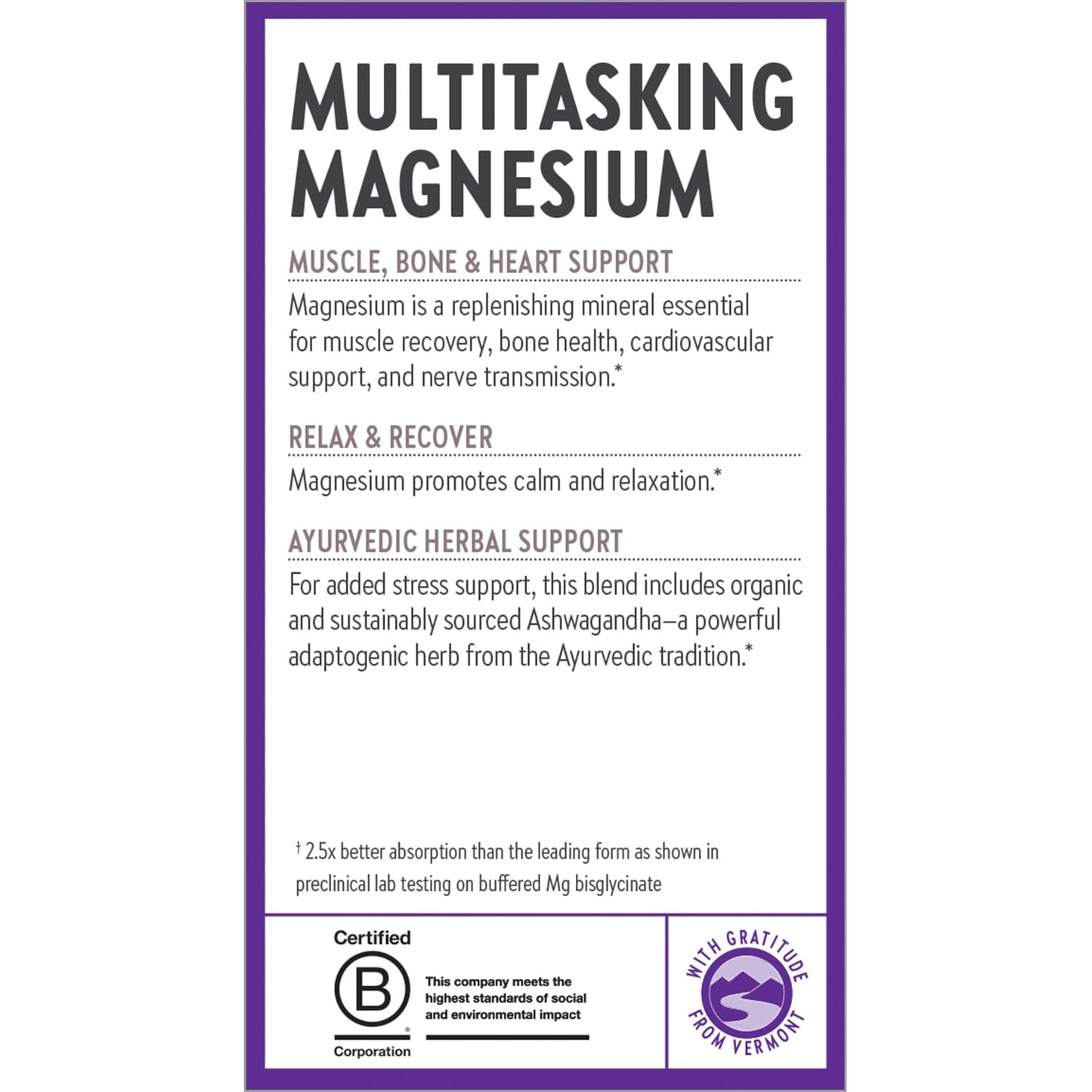 New Chapter Magnesium Glycinate + Ashwagandha Supplement 325 mg – 2.5x Absorption, Non-GMO, 30 ct