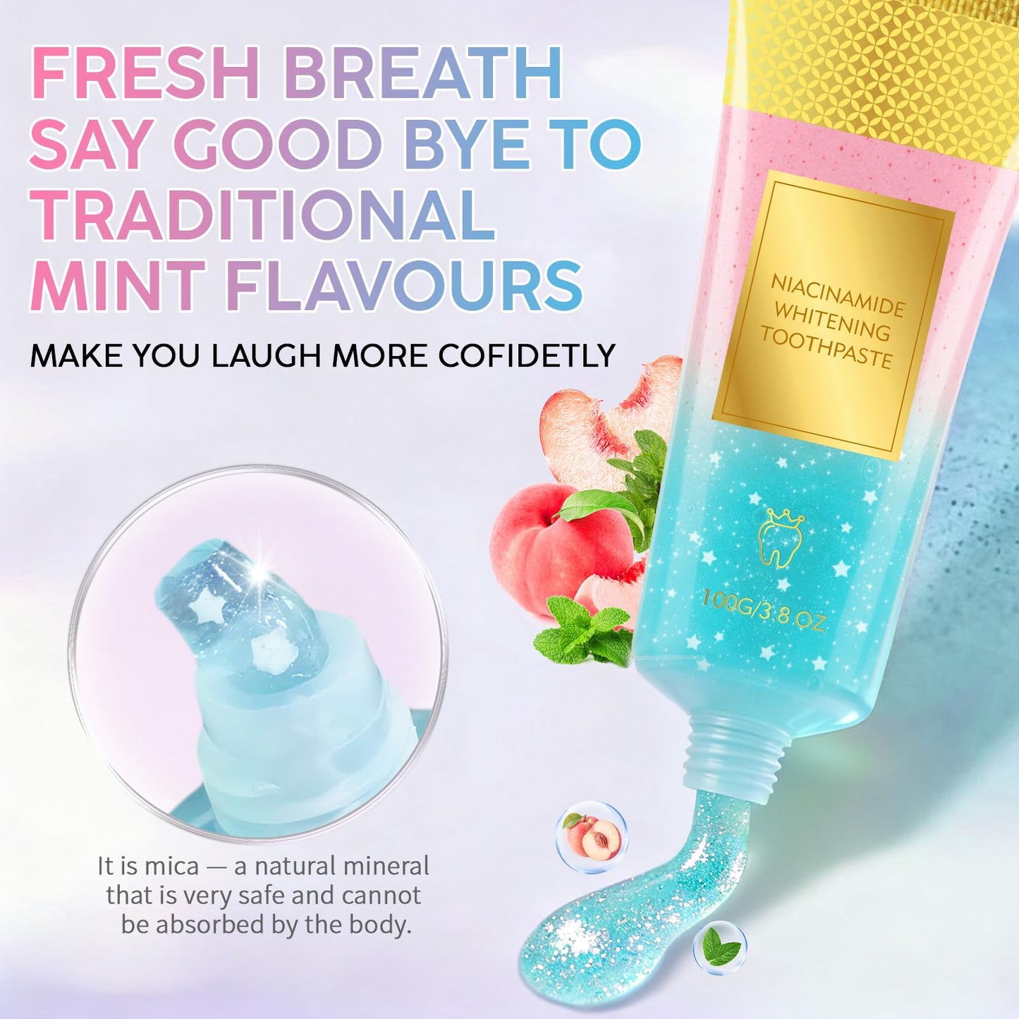 Niacinamide Whitening Toothpaste - Gum Care, Enamel Protection, Fluoride-Free