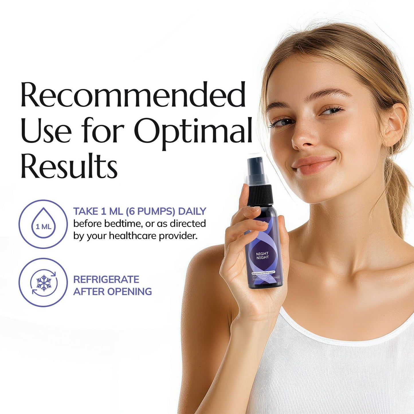 Night Night Liposomal Sleep Spray – Melatonin & GABA, Non-Habit-Forming, Vegan