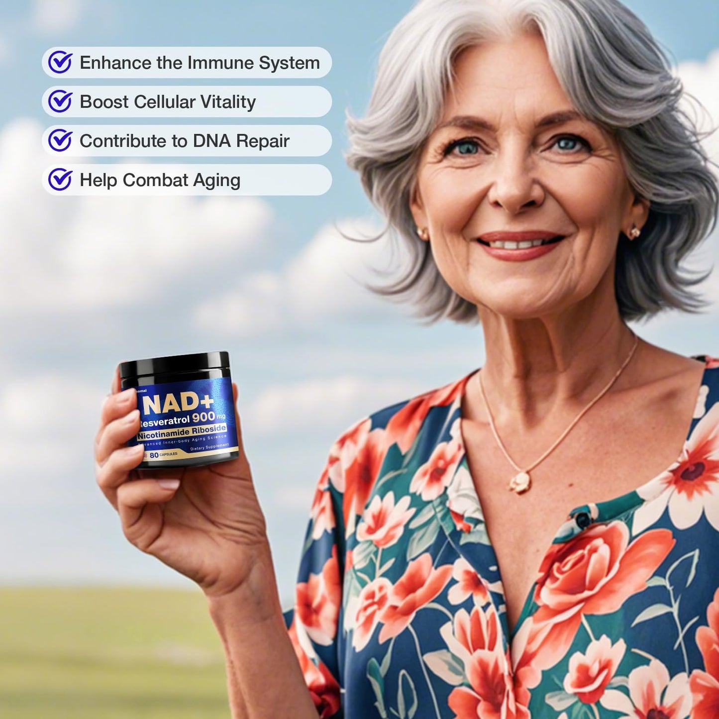 NLMUBR LUCKSIT NAD Supplement – Liposomal NAD with Nicotinamide Riboside, Resveratrol & Quercetin 900 | 400 Count (5 Pack)