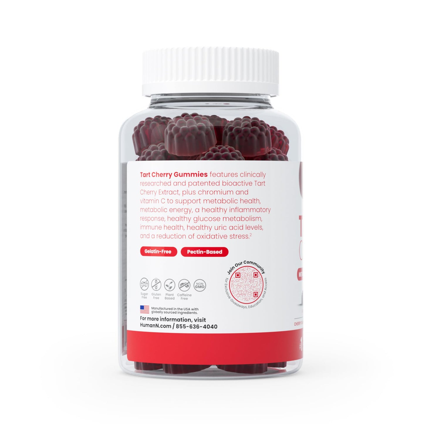 Humann Tart Cherry Gummies – NSF Certified Sport, Sugar-Free & Vegan