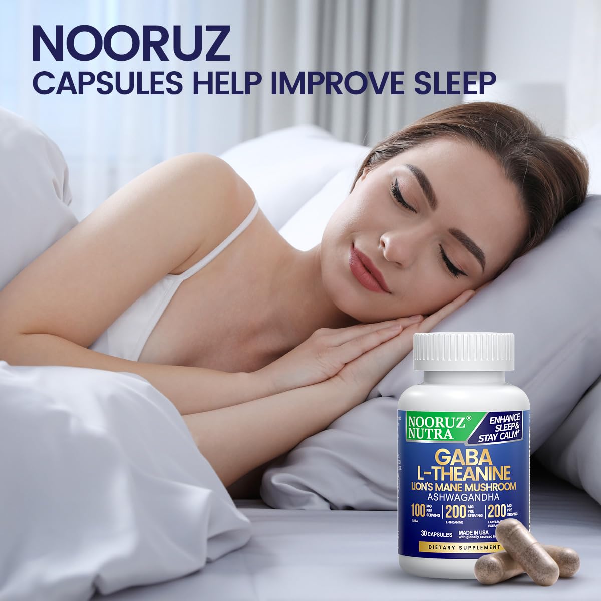 NOORUZ Lions Mane Mushroom Supplement – Energy, Focus & Immunity (30 Caps)