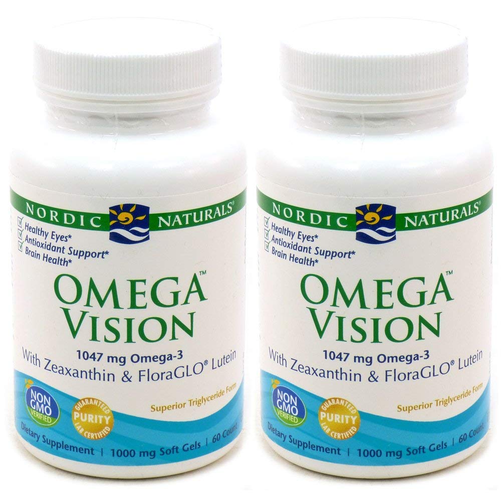 Nordic Naturals Omega Vision Lemon - 2-Pack, 60 Soft Gels | Eye Health & Brain Support