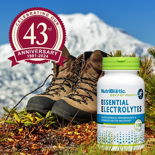 NutriBiotic Essential Electrolytes, 100 Ct Capsules | Hydration, Performance & Recovery