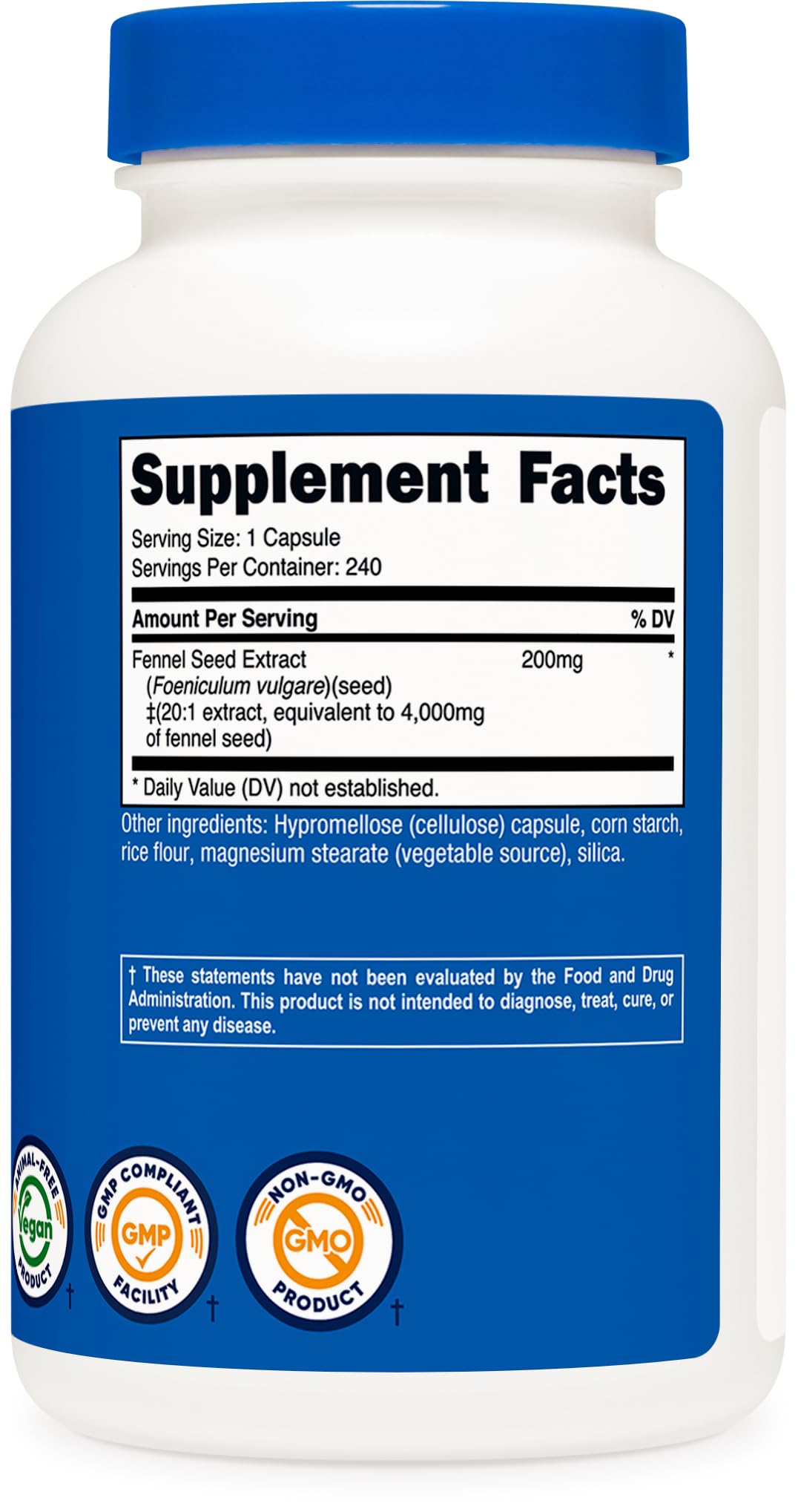 Nutricost Fennel Seed (4000 mg Equivalent) 240 Capsules – Vegan Fennel Seed Supplement
