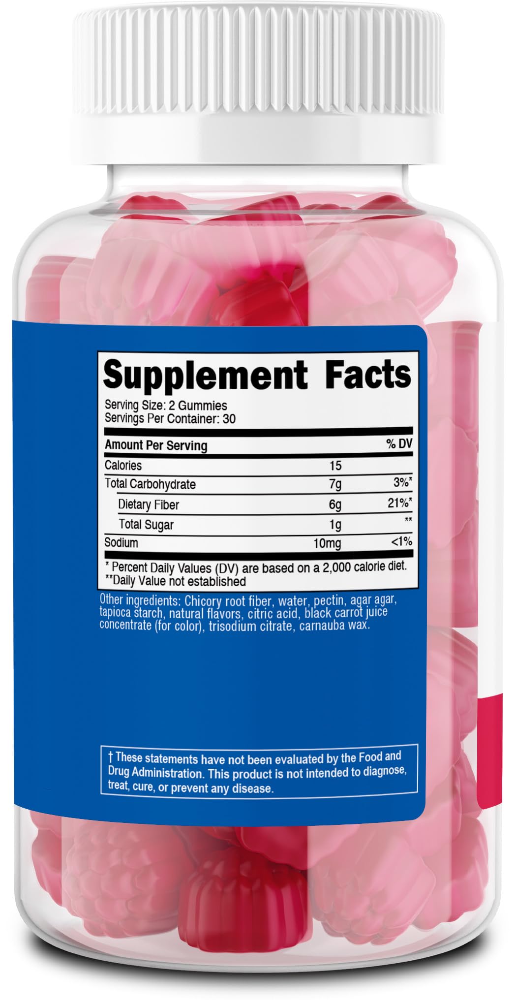 Nutricost Fiber Gummies Berry Fl flavored – 120 Gummies, 6g Fiber per Serving, Vegan, 60 Servings