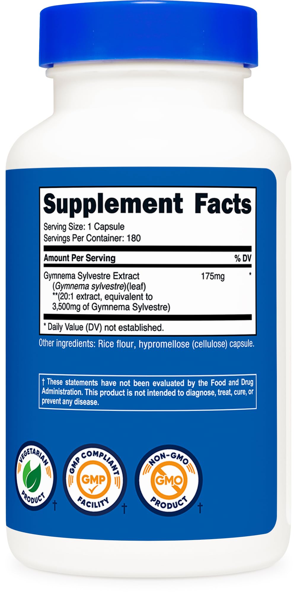 Nutricost Gymnema Sylvestre 3,500mg (20:1) - 180 Capsules, Non-GMO, Gluten Free