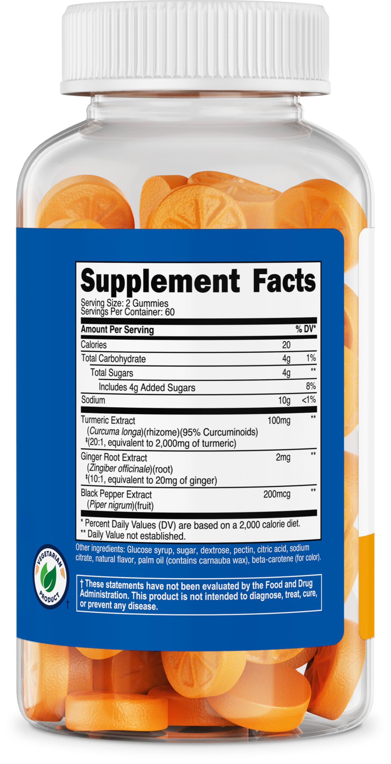 Nutricost Turmeric Gummies 2,000mg per Serving – 120 Gummies (60 Servings)