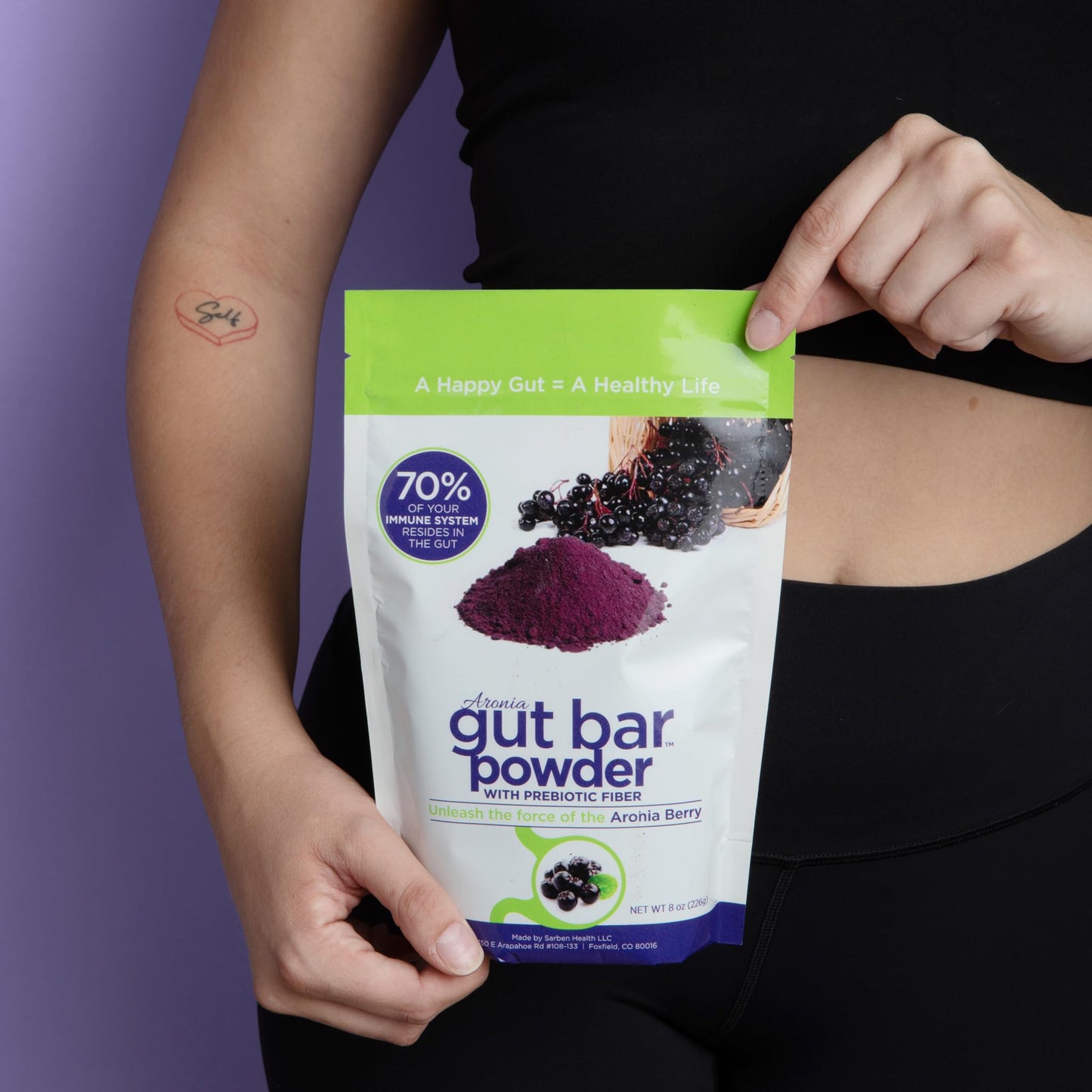 GUT BAR Aronia Powder | Aronia Berry Powder | 52 Servings | Digestive Support & Gut Health