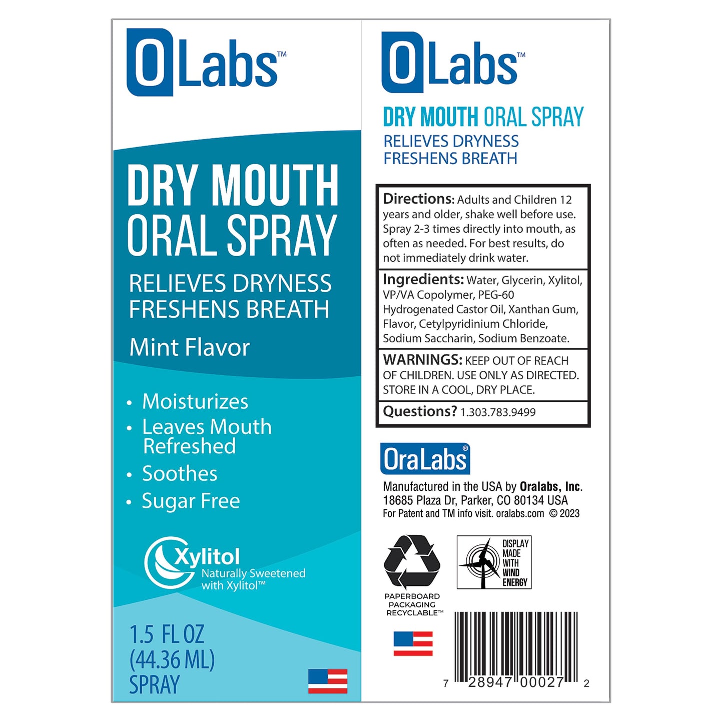 OLabs Dry Mouth Spray – Mint Flavor | Sugar Free & Alcohol Free Value Pack