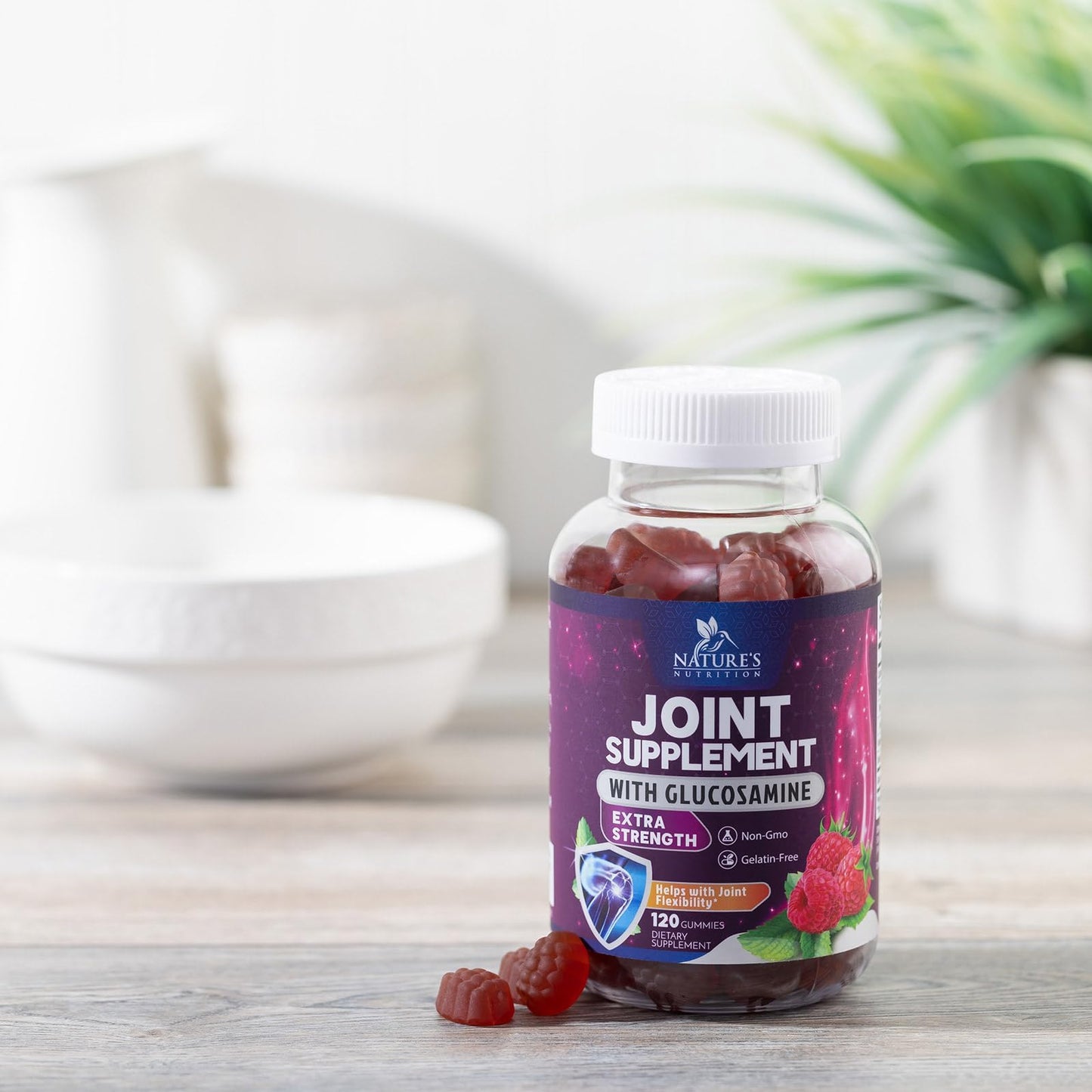 Nature's Nutrition Joint Support Gummies – Glucosamine & Vitamin E, 120 Gummies