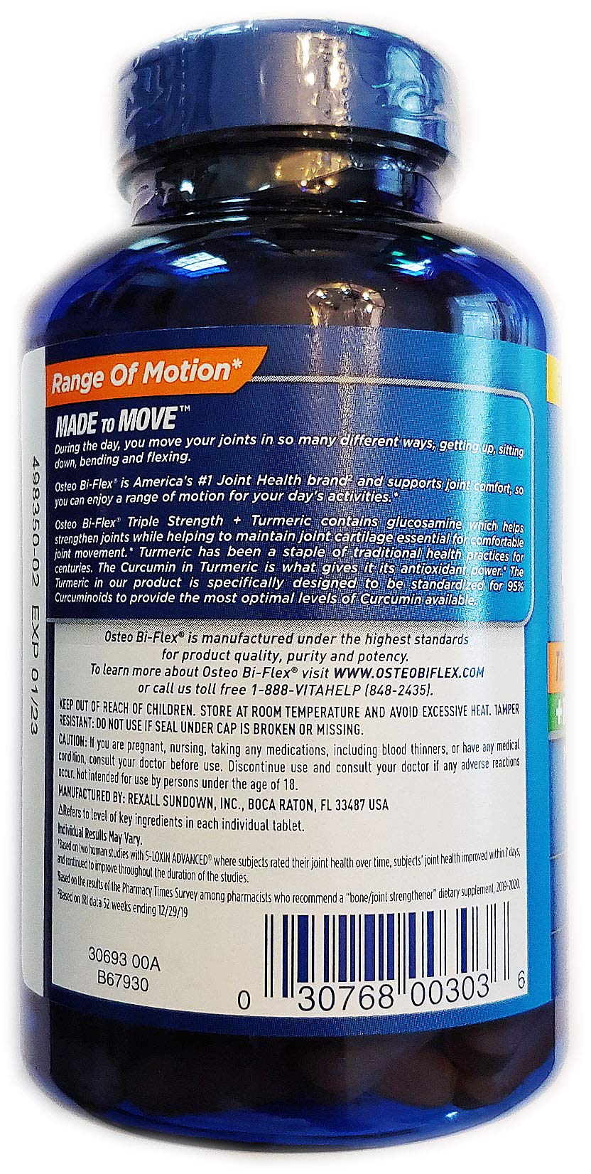 Osteo Bi-Flex Triple Strength + Turmeric (200 Tablets) – Glucosamine HCI & Curcumin for Joint Support