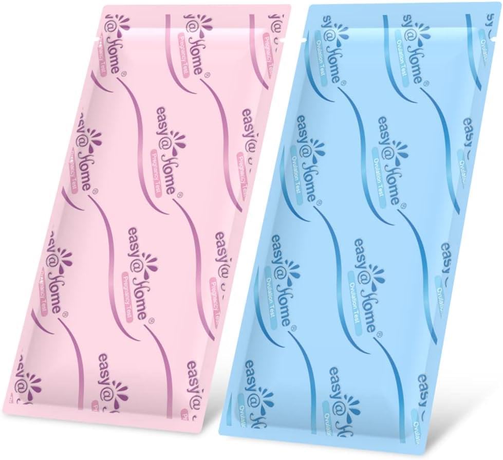 Easy@Home 100 LH Ovulation Test & 20 HCG Pregnancy Strips – Premom App Compatible, FSA Eligible