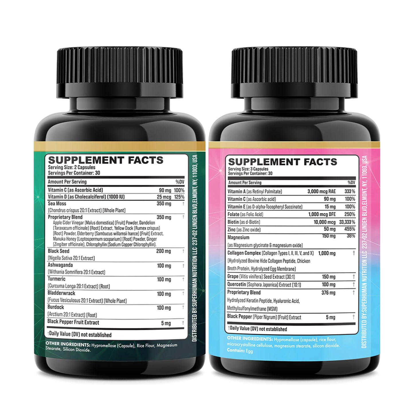 Parrox Radiant Wellness Bundle – Sea Moss, Collagen, Turmeric, Biotin & More