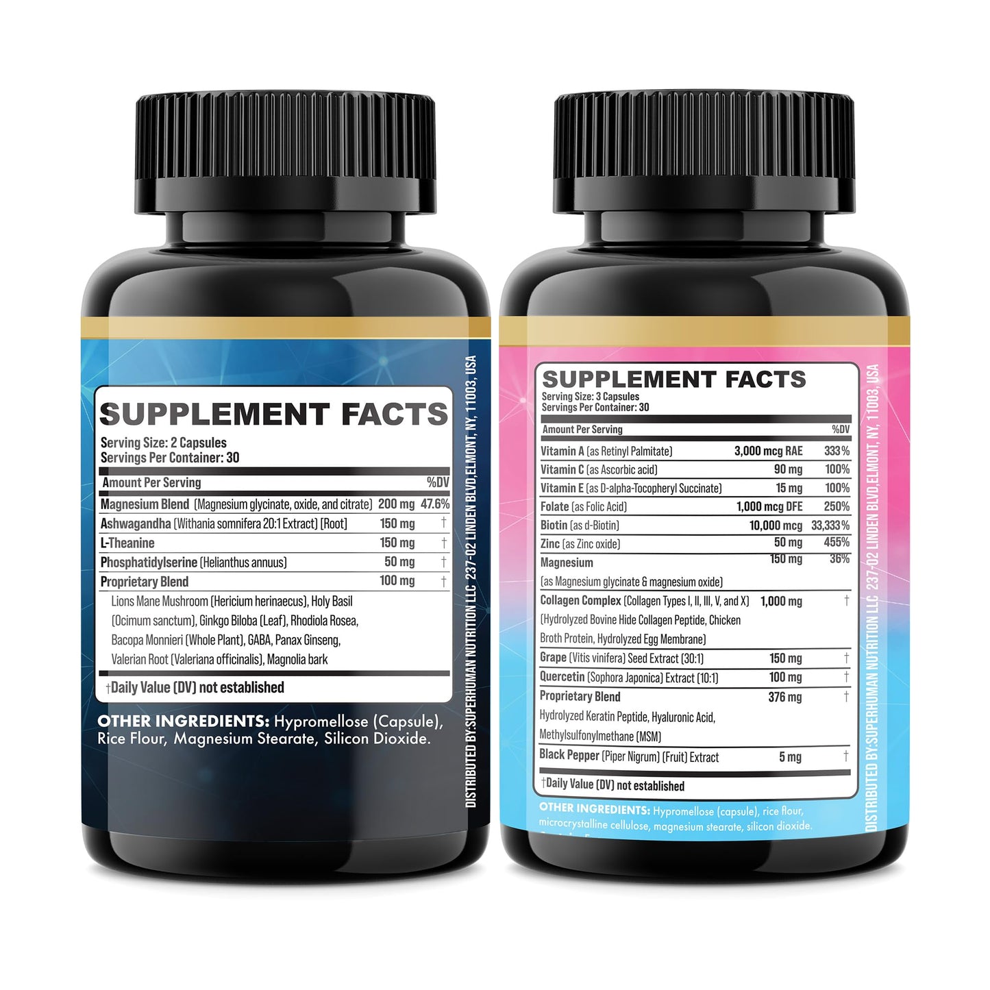 Parrox Shining Serenity Set – Cortisol Support & Collagen Duo with Ashwagandha, L-Theanine, Magnesium, and More