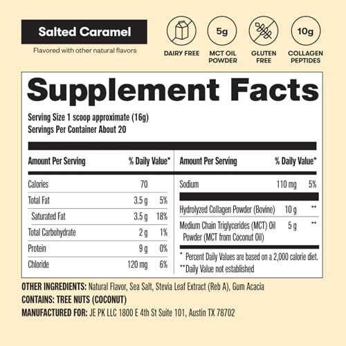 Perfect Keto Collagen Peptides with MCT Oil – Salted Caramel, Low Carb & Gluten Free