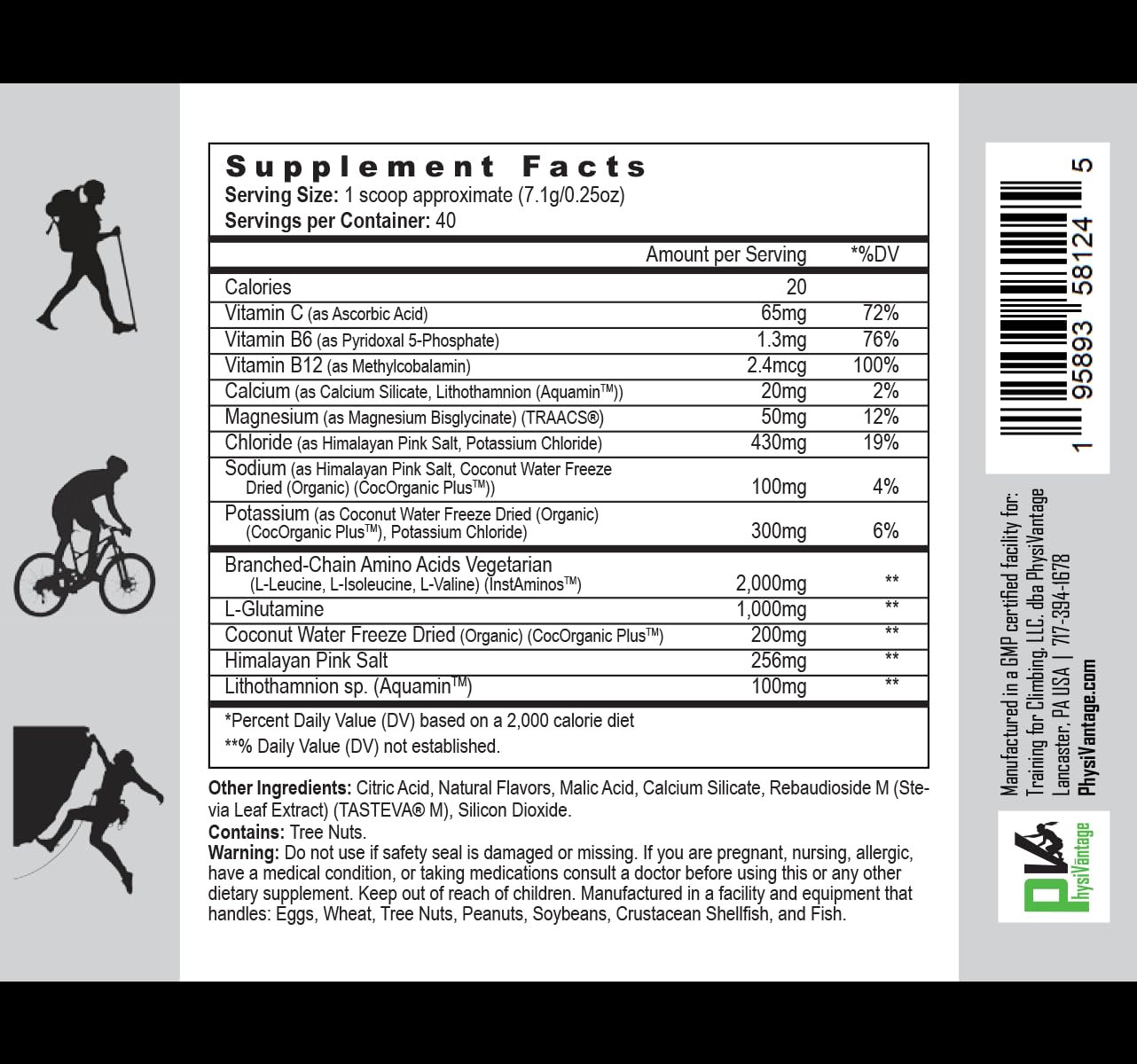 PhysiVantage Flow Electrolyte Powder with BCAAs - Sugar-Free Hydration & Muscle Recovery (Vegan, Keto) Raspberry Lemonade