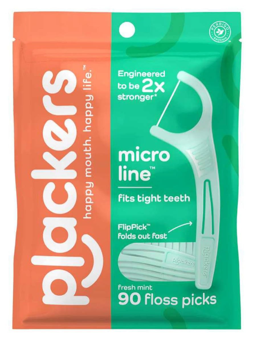 Plackers Micro Dental Flossers, Mint – 270 Count (Pack of 3)