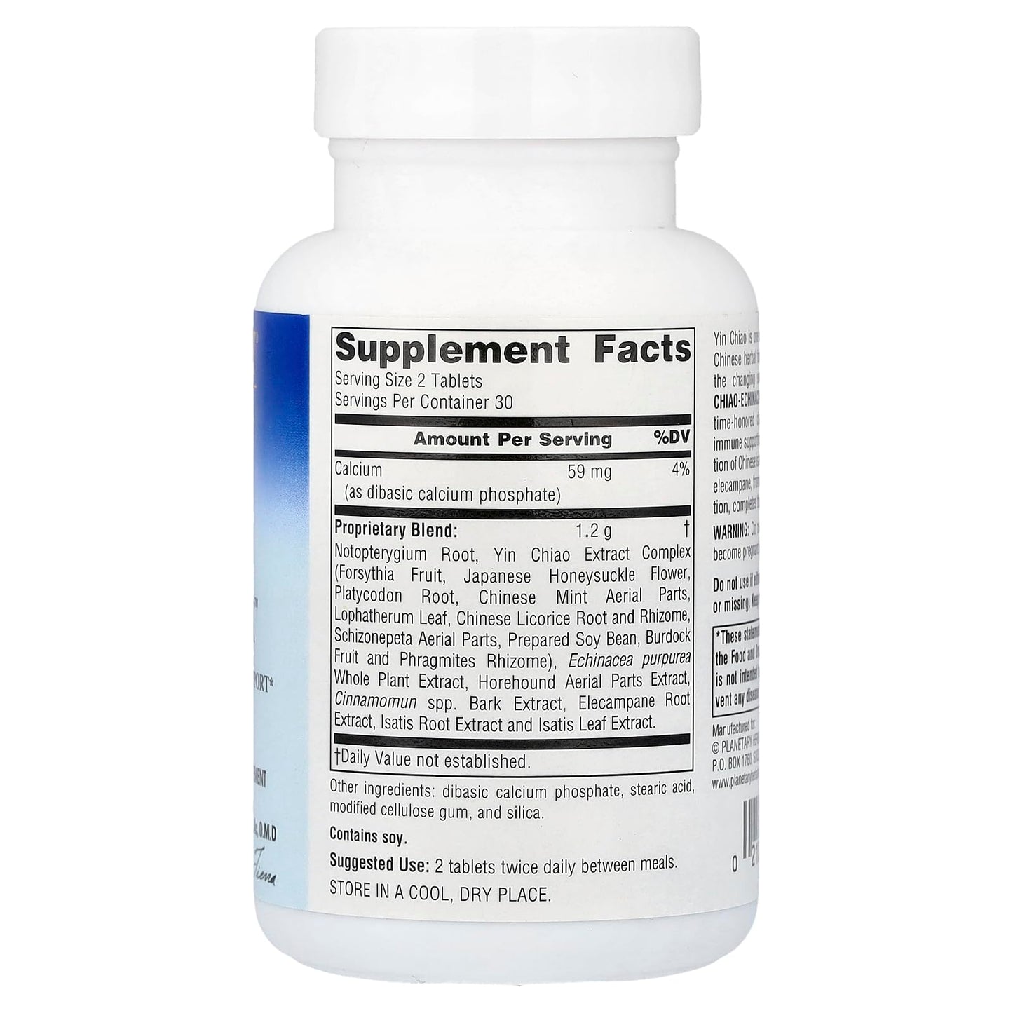 Yin Chiao-Echinacea Complex Planetary Herbals 60 Tabs