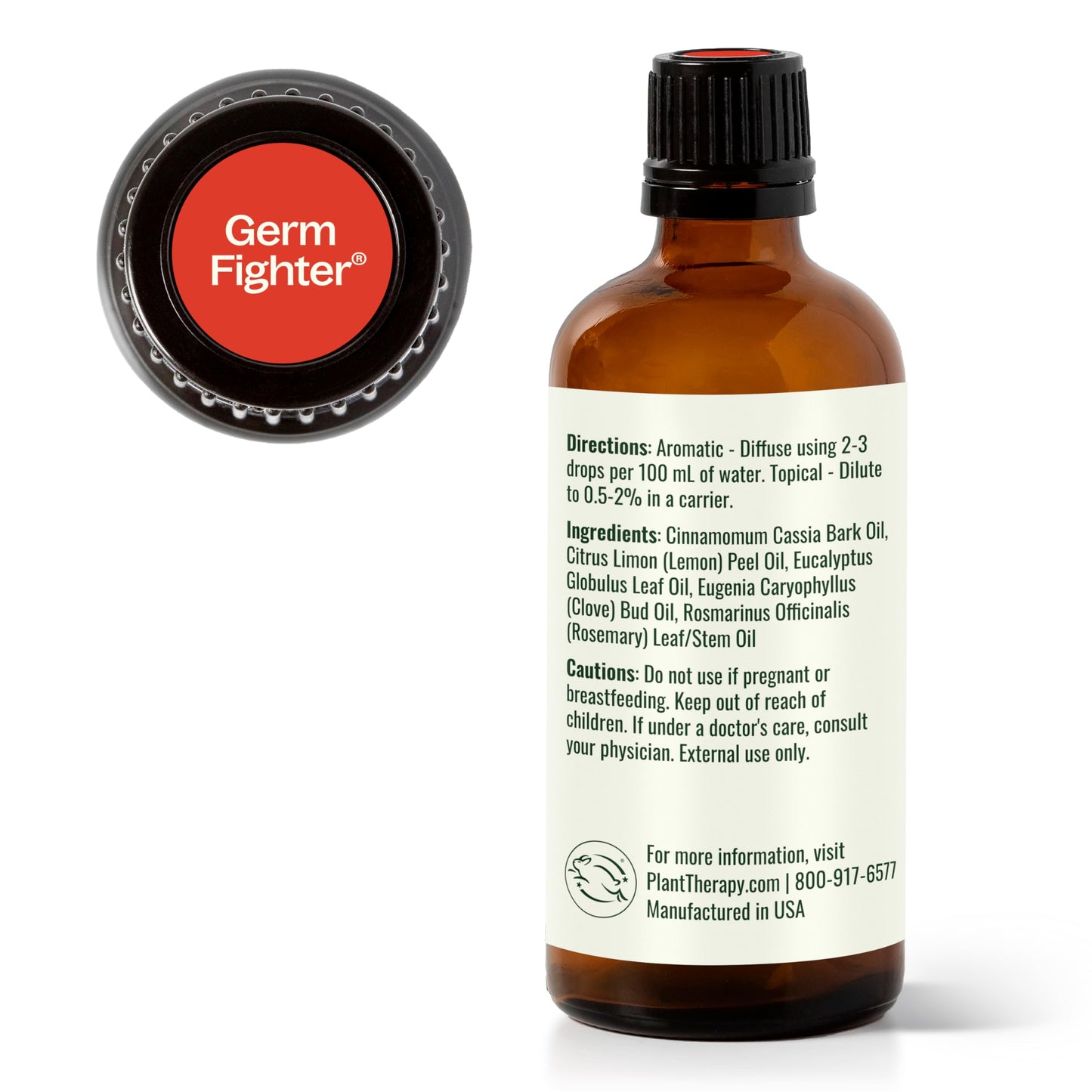 Plant Therapy Germ Fighter Essential Oil Blend – 100 mL (3.3 oz) | 100% Pure, Therapeutic Grade