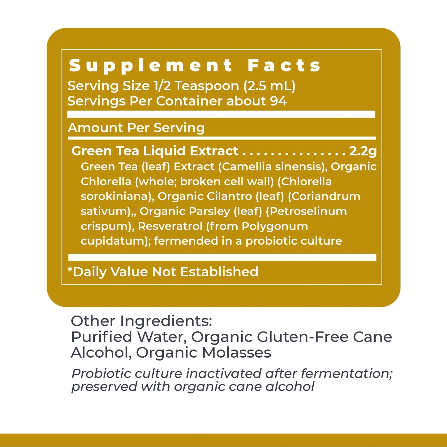 Premier Research Labs Green Tea-ND Probiotic Fermented Extract - 8 Fl Oz