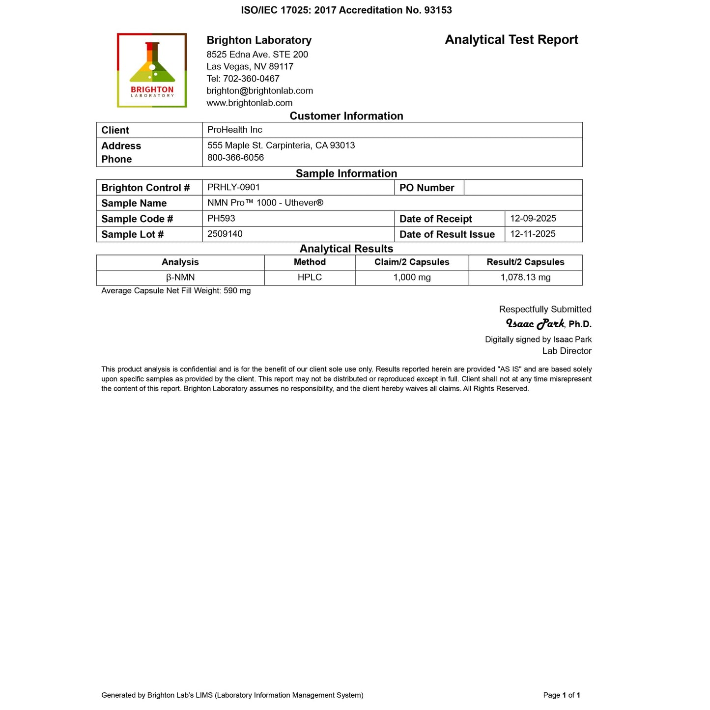 ProHealth NMN Pro 1000 | Clinically Studied Uthever NMN — NAD+ Precursor | USA Made