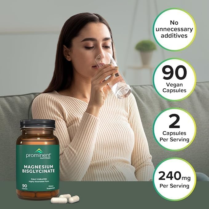 Prominent Nutrition Magnesium Bisglycinate Capsules – Brain Health, 240 mg, 2 Pack