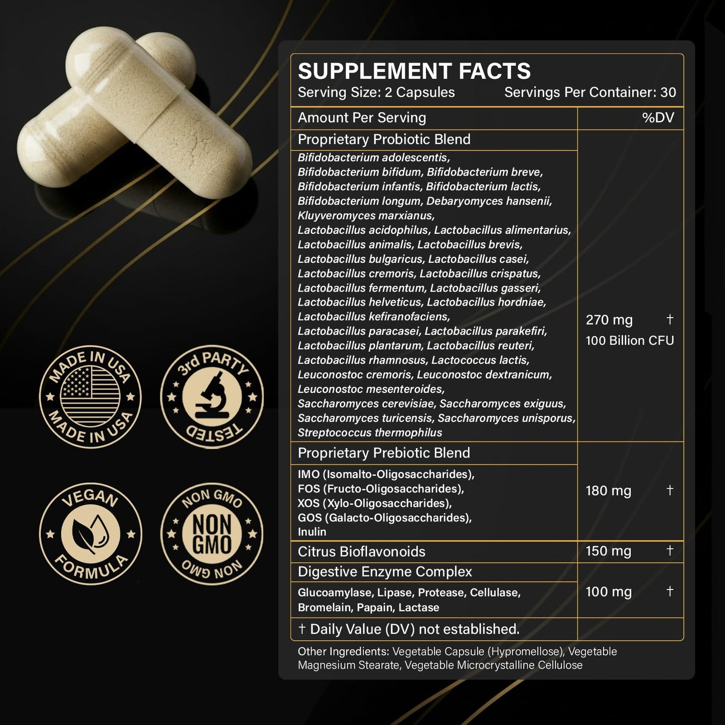 Proriginal Probiotics for Women & Men – 100 Billion CFU, 35 Strains, Prebiotics & Enzymes, 180 Caps