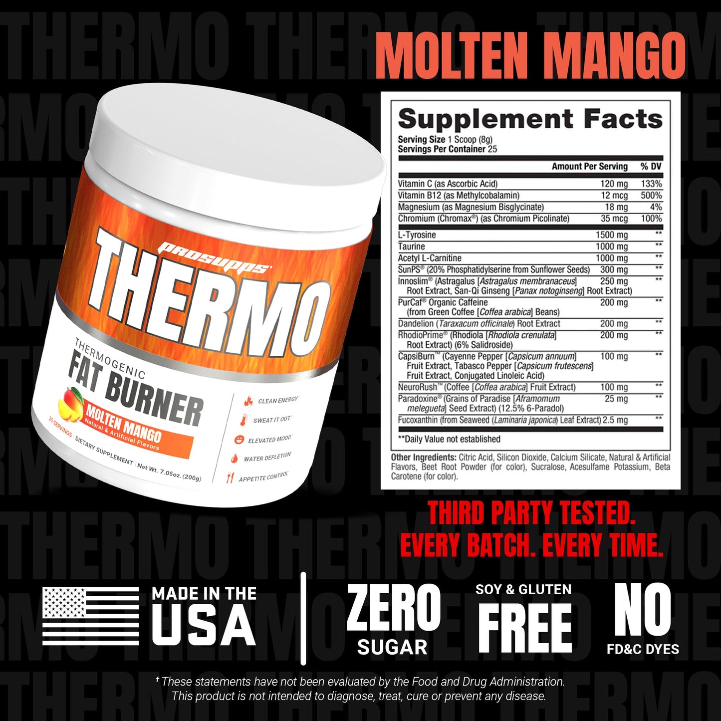 PROSUPPS Thermogenic Fat Burner Powder Molten Mango – Metabolism & Energy Booster