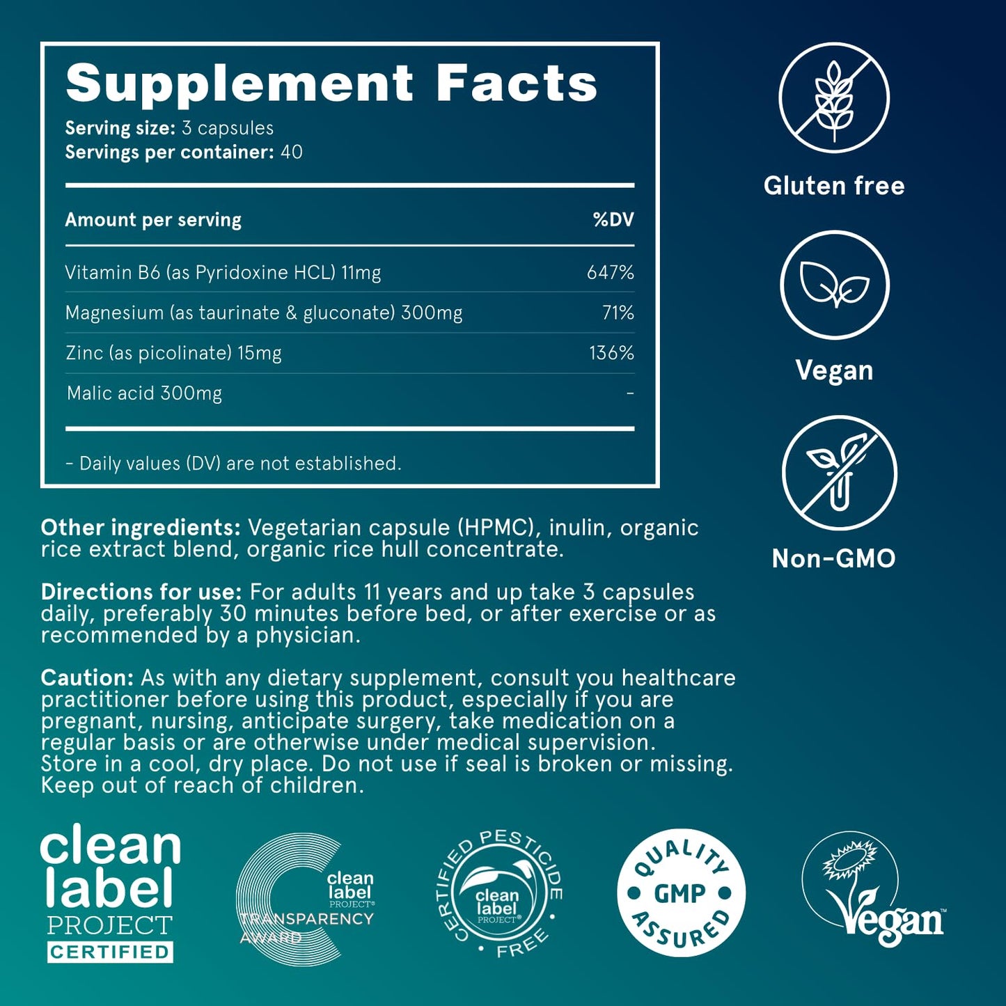 Puori Magnesium Complex M3 – High Absorption Magnesium Taurinate & Gluconate with Zinc, Vitamin B6 & Malic Acid | 240 Vegan Capsules