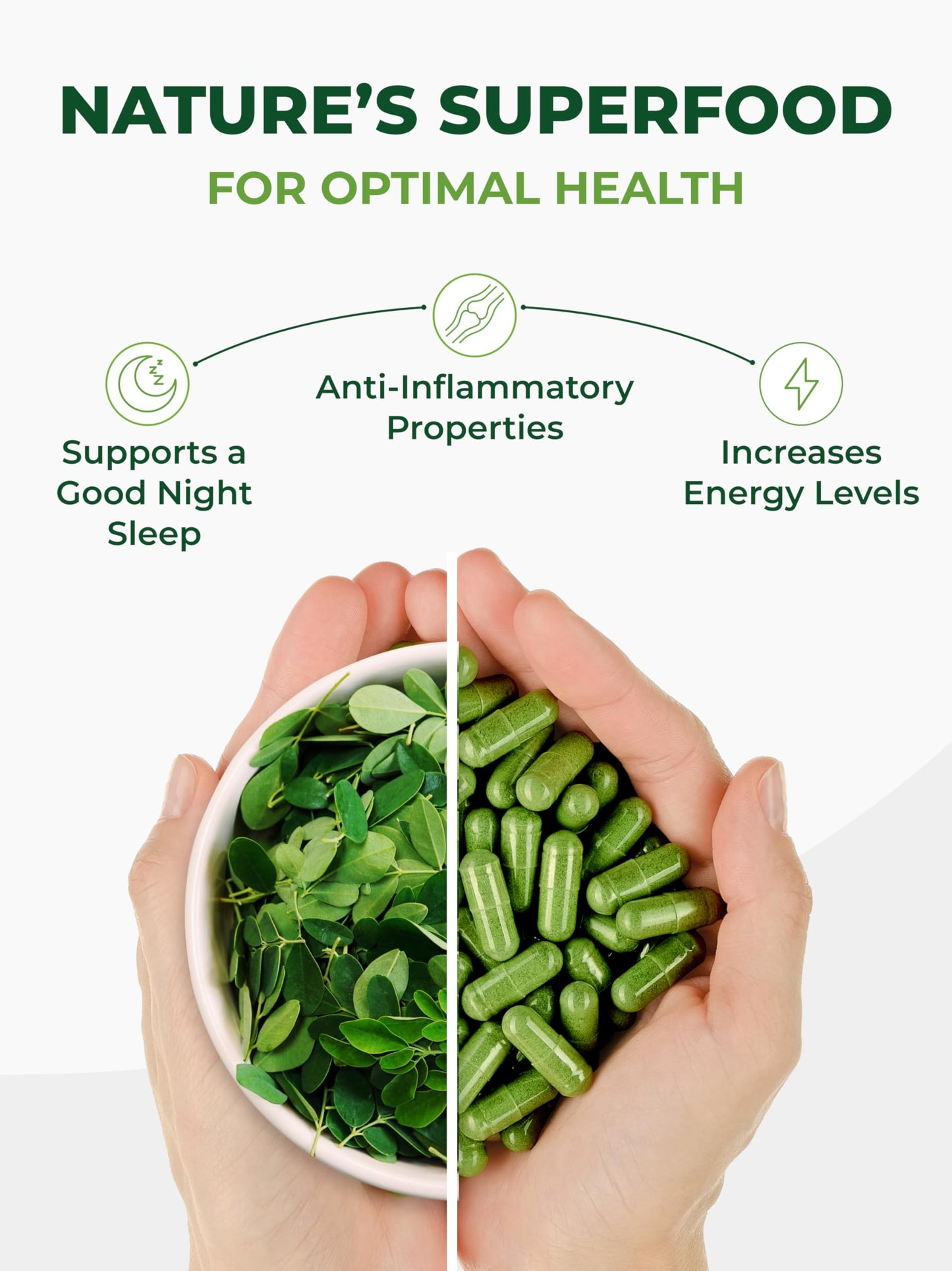 PURA VIDA MORINGA Capsules Single Origin Moringa Powder Organic. Pure Moringa Leaf. Energy, Metabolism, & Immune Support. 120ct. 500mg Caps.