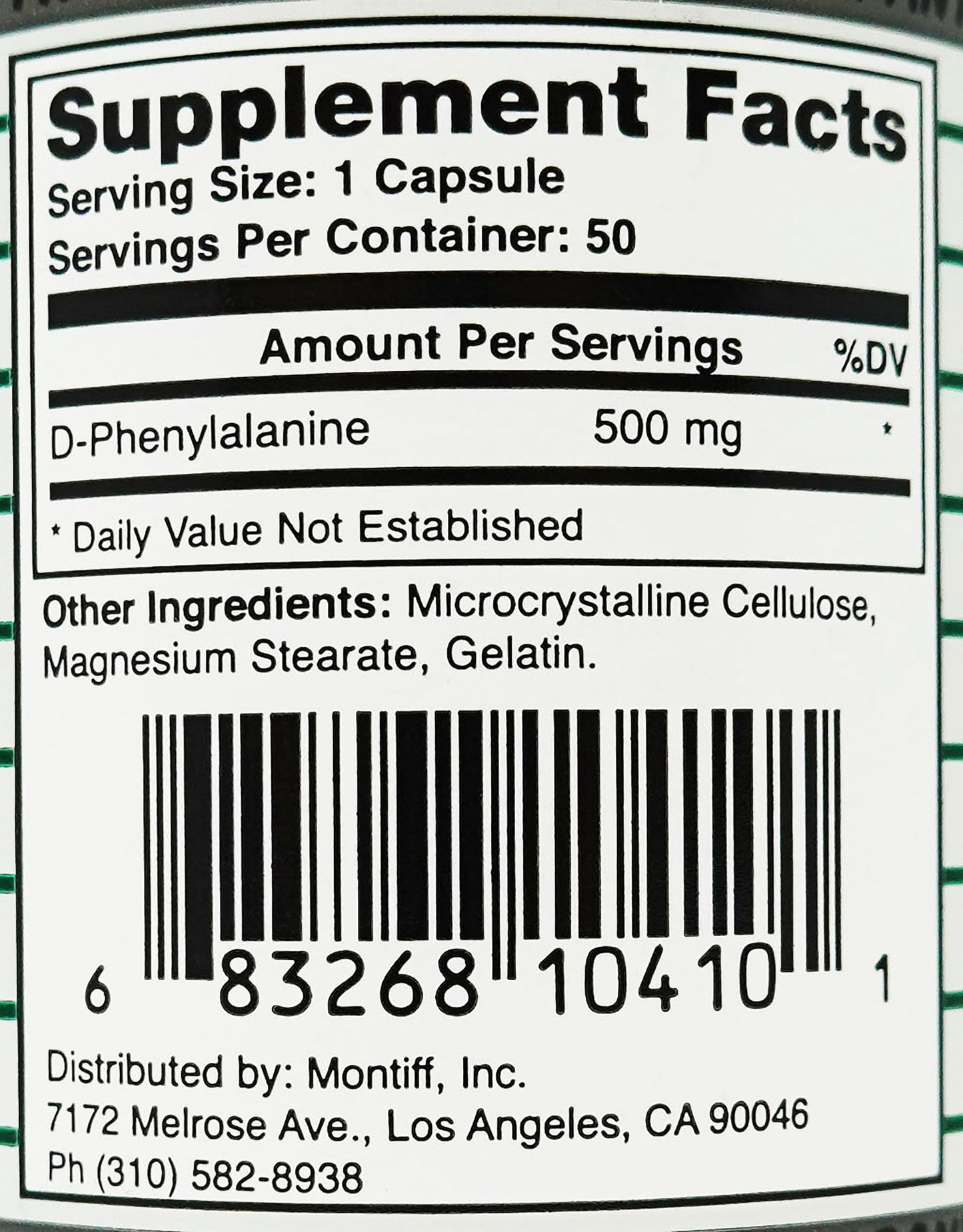 Pure D-Phenyl Relief 500 mg - 50 Capsules by Montiff