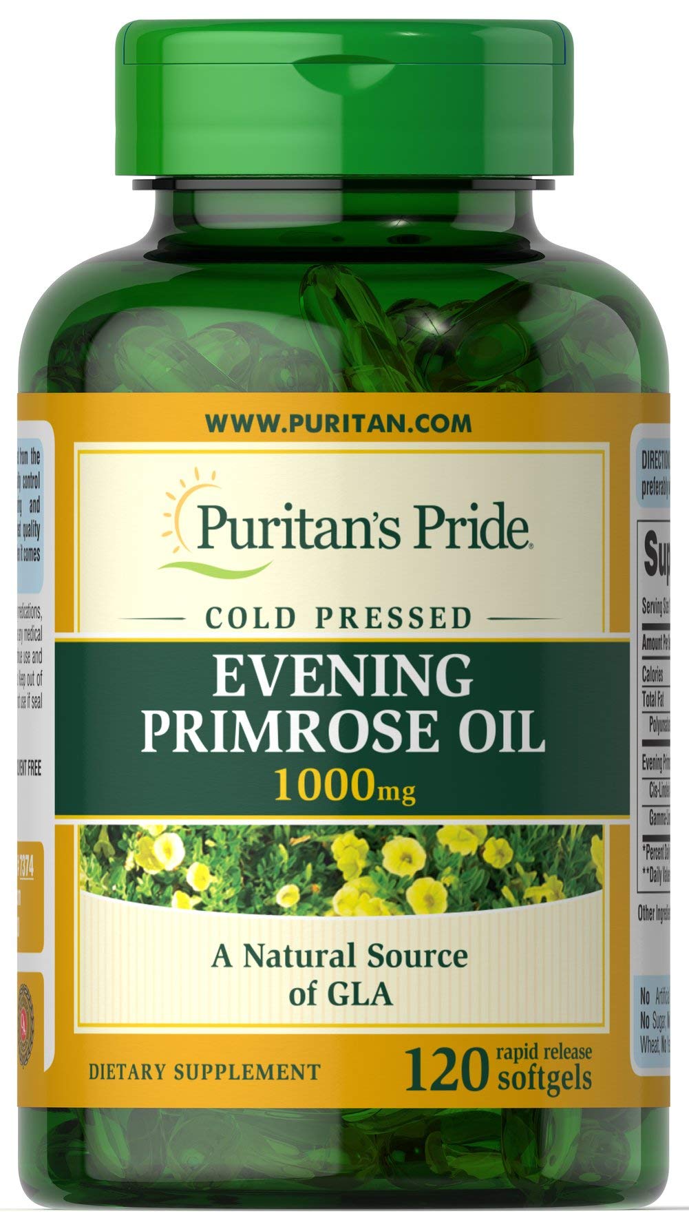 Puritans Pride Evening Primrose Oil 1000 mg with GLA - 120 Count