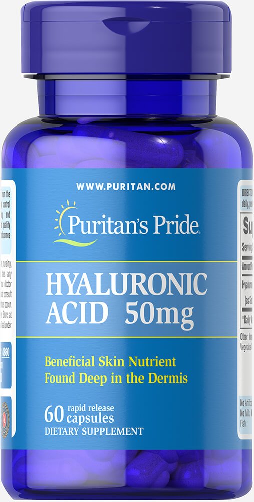 Puritan's Pride Hyaluronic Acid 50 mg Capsules, 60 Count - Discontinued