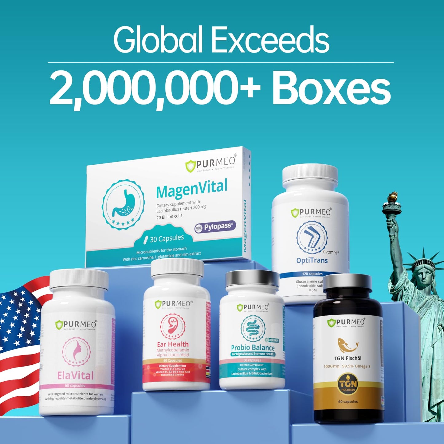 Purmeo Probiotics for IBS & Bloating – Lab4 20B CFU, 60-Day Supply