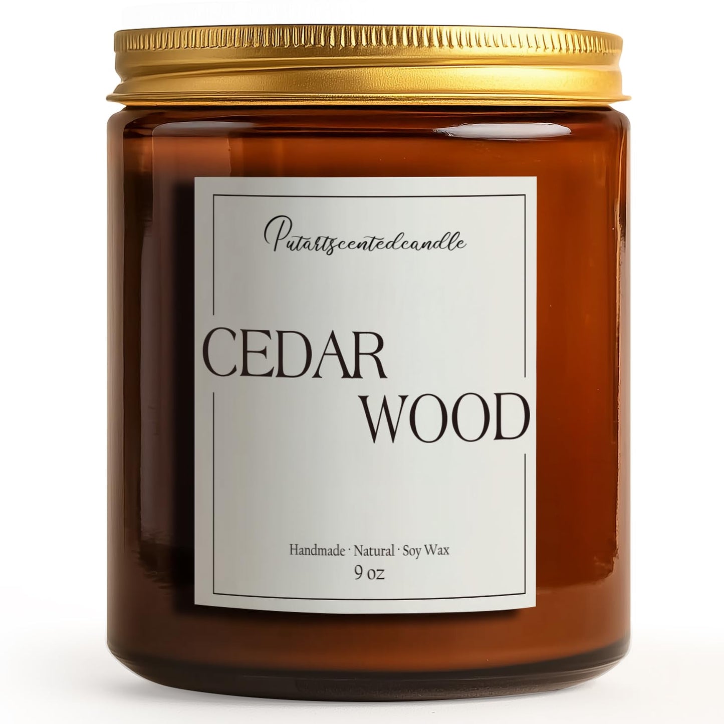 Putart Cedar Wood Soy Candles – Natural, Non-Toxic, Long-Lasting 9oz Jar Candle