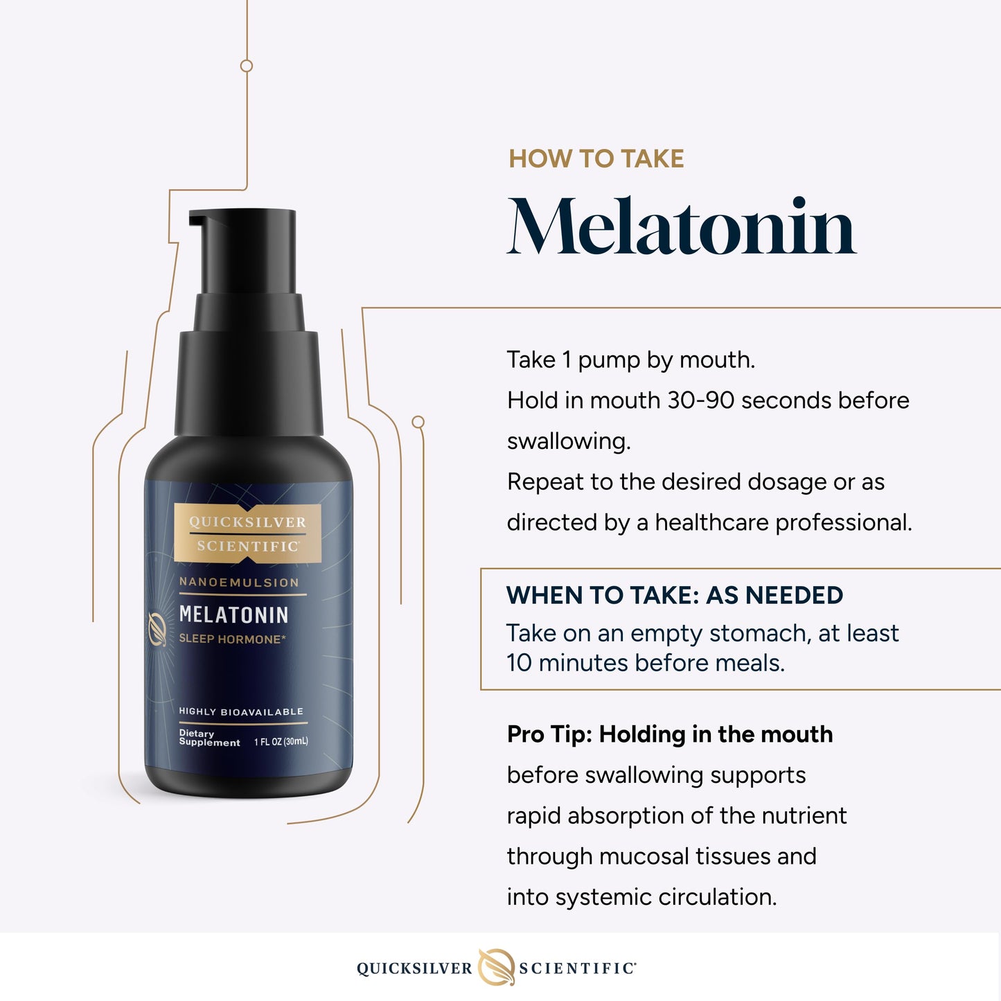 Quicksilver Scientific Liposomal Melatonin 1 mg — Fast-Acting Sleep Support (30 ml)