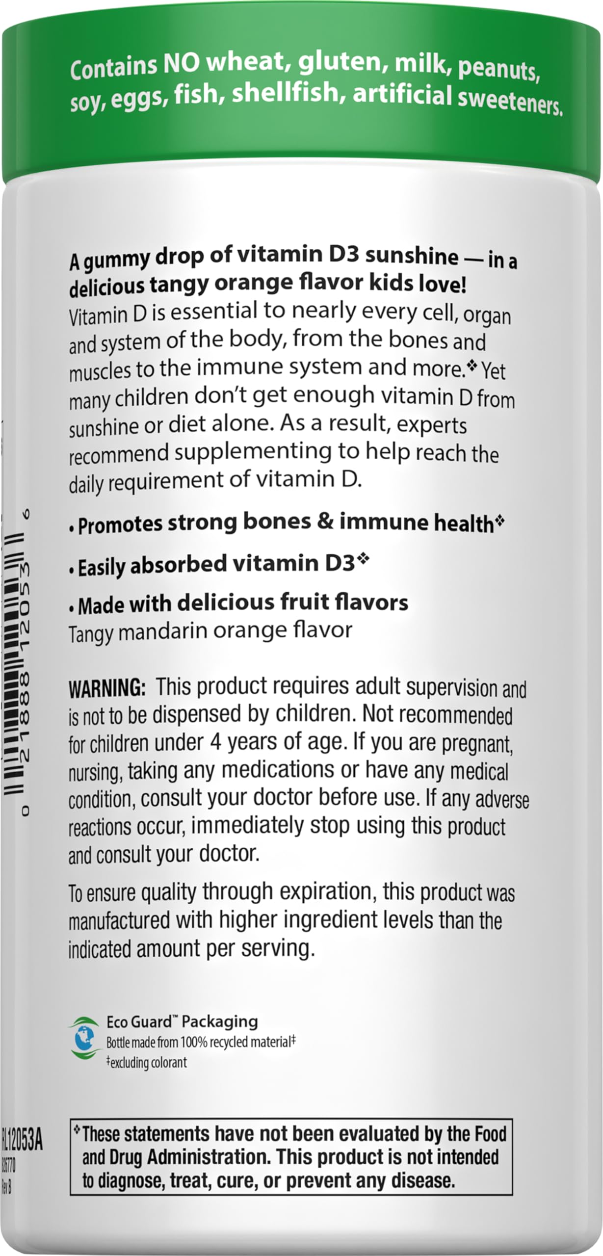 Rainbow Light Sunny Gummies Vitamin D3 400 IU | Bone, Muscle & Immunity Support | 60 Gummies