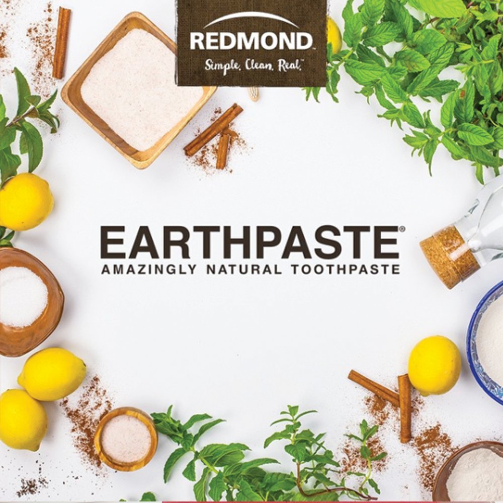 REDMOND Earthpaste – Natural Non-Fluoride Toothpaste, 4 oz Tube (3-Pack, Peppermint)
