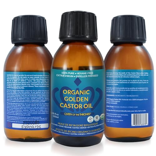 Queen of the Thrones Castor Oil Pack for Kids – Heatless & Reusable, 3.38 oz Organic Castor Oil Included