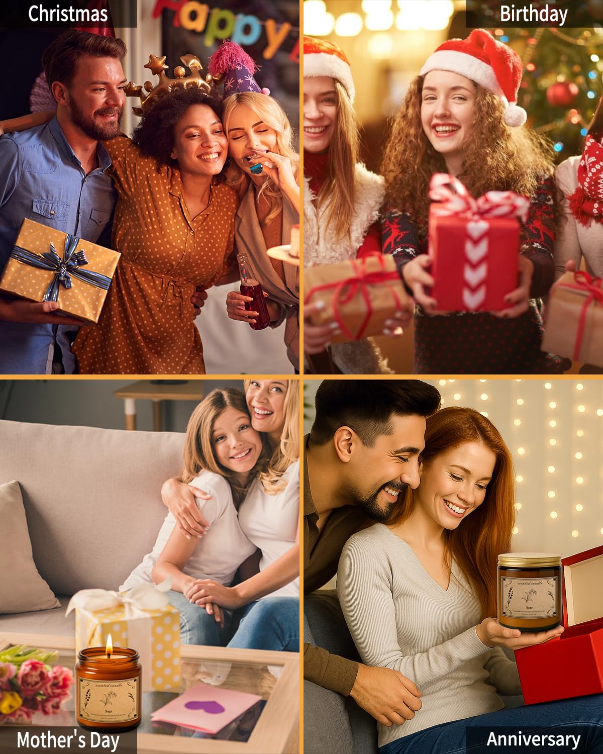 Sage Candles for Cleansing - 16oz Large Jar Scented Candle | 100+ Hour Burn Time | Home Decor & Gift