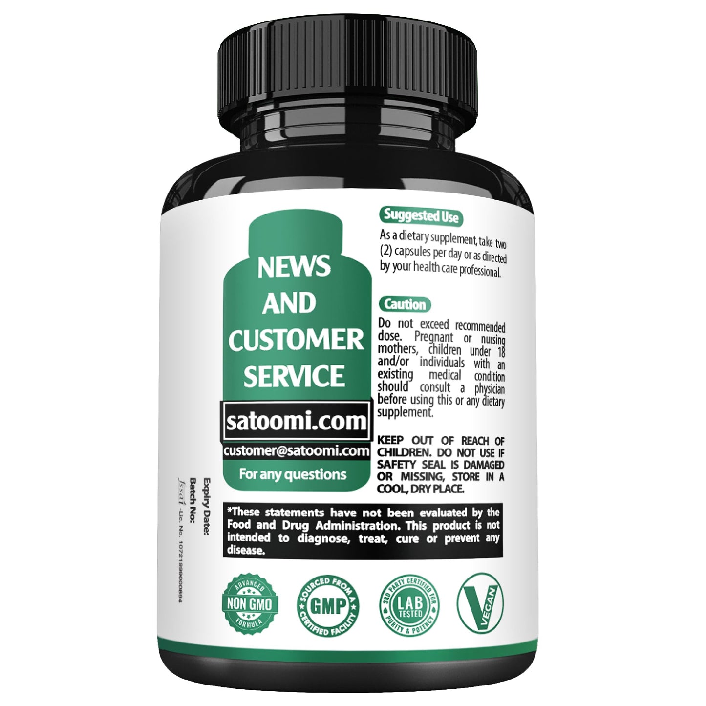 Satoomi 8in1 Cortisol Manager with Magnesium Glycinate, Ashwagandha, Rhodiola Rosea, Lions Mane & More – Cortisol Reducer Supplement Men & Women – 60 Capsules
