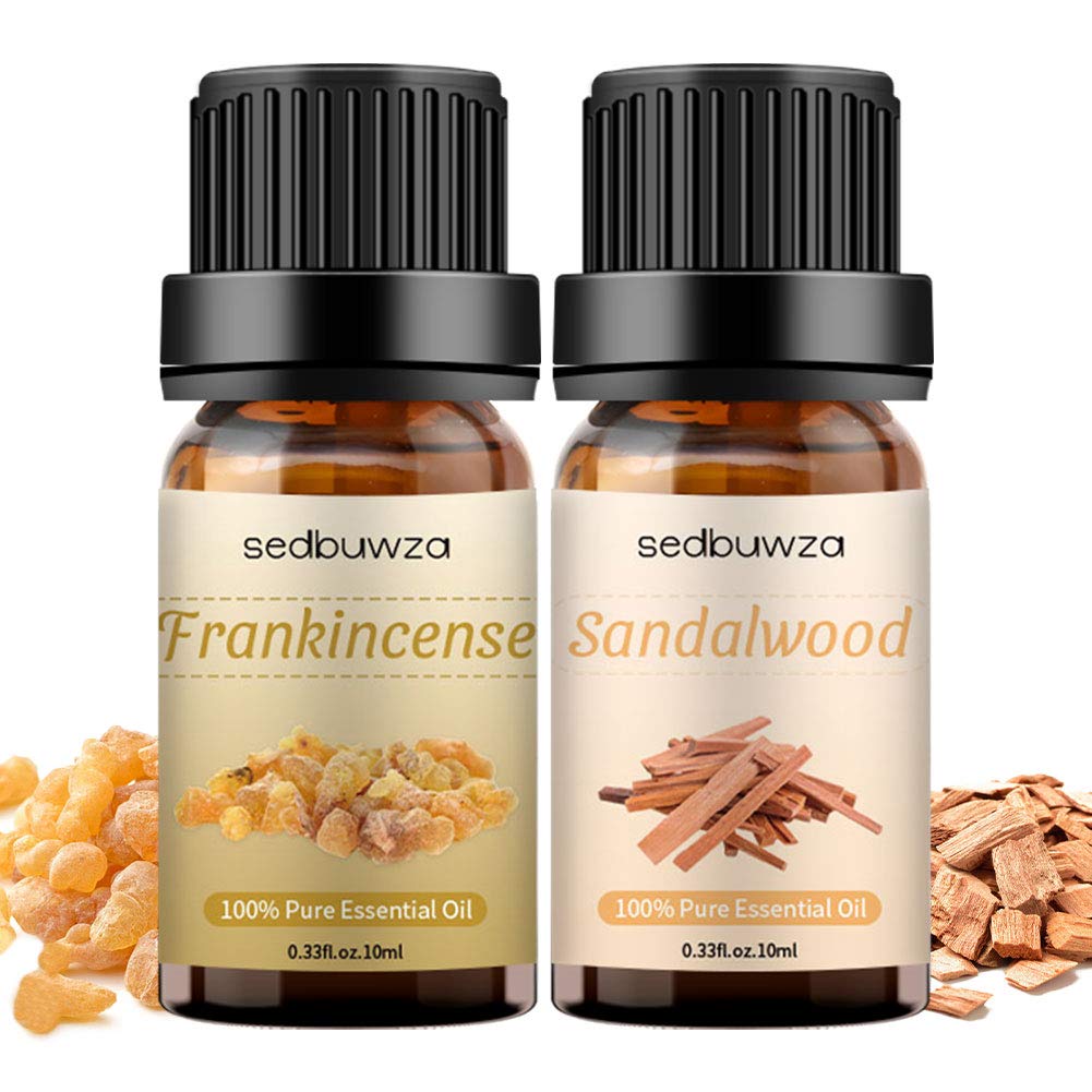 Sedbuwza Sandalwood & Frankincense Essential Oil Set – 2 x 10 ml