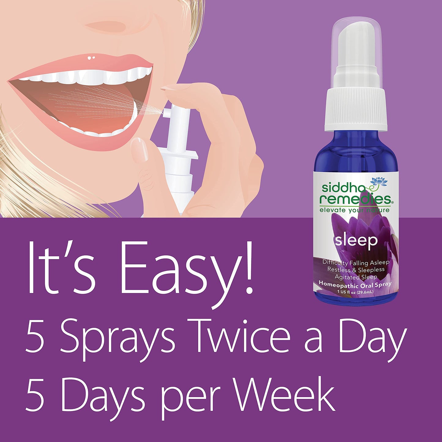 Siddha Sleep Aid Spray – Natural Sleep for Adults & Kids | Homeopathic Remedy