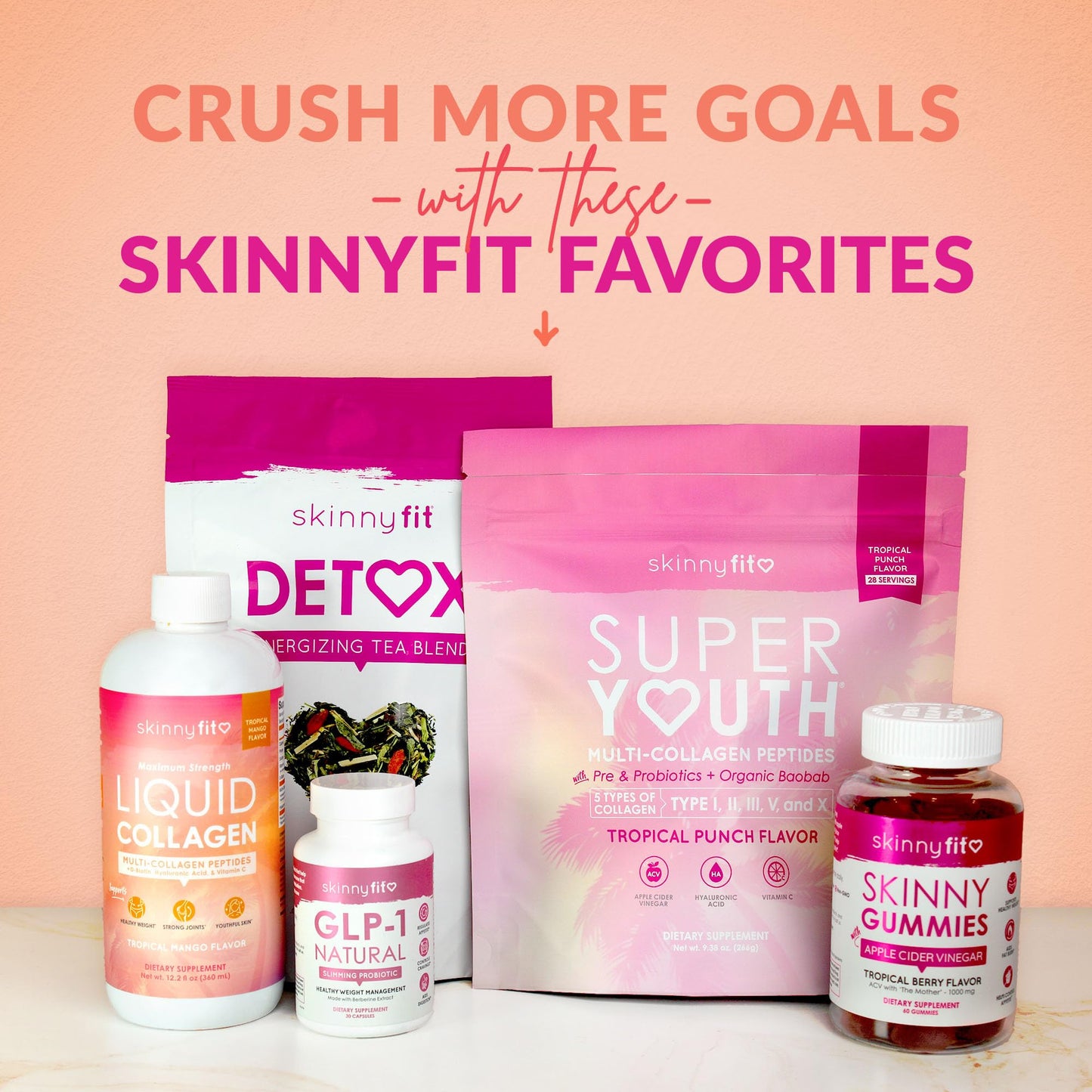 SkinnyFit Super Youth Collagen for Women - Tropical Punch, 28 Servings