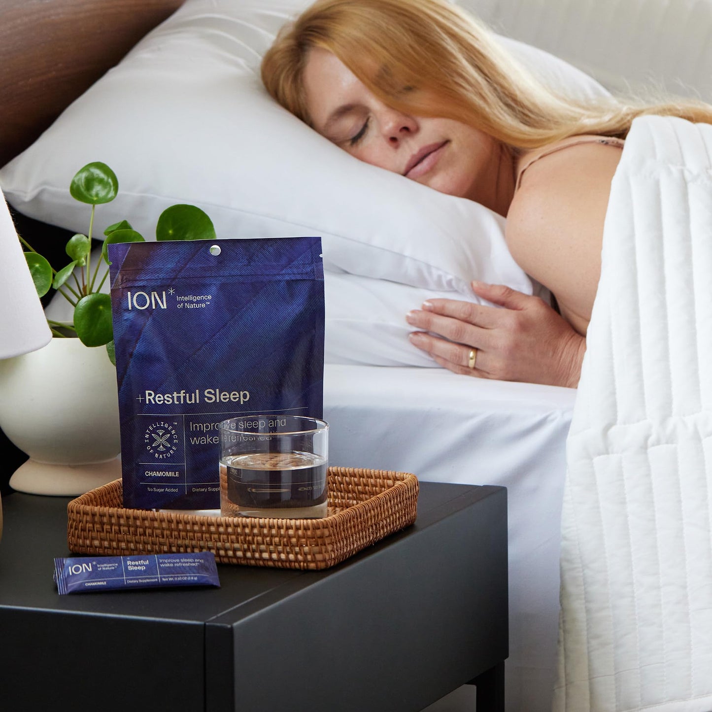 ION* Intelligence of Nature Restful Sleep – Ashwagandha Calm Sleep Aid Powder Drink Mix with Magnesium and L-Theanine for Women and Men – 20 Packets