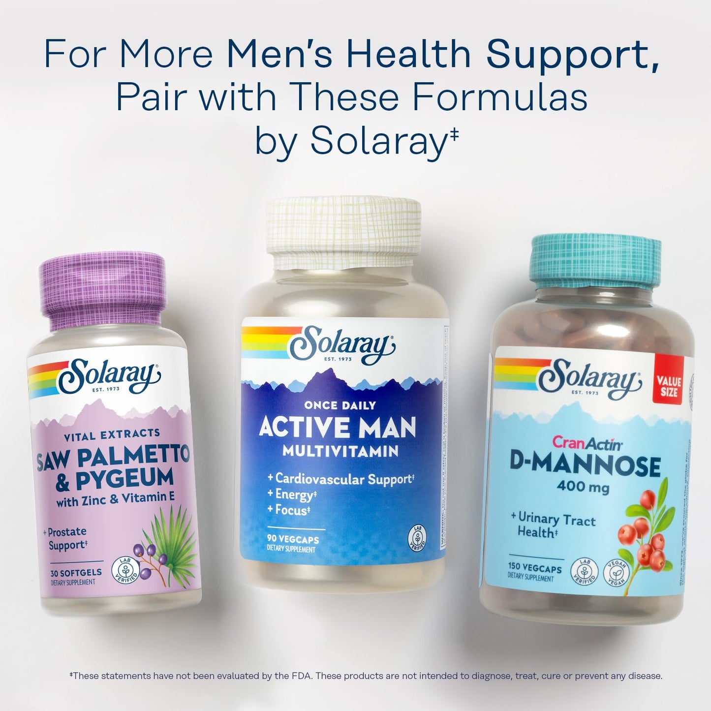 SOLARAY Saw Palmetto & Pygeum – Prostate Support for Men, 30 Softgels | 60-Day Guarantee