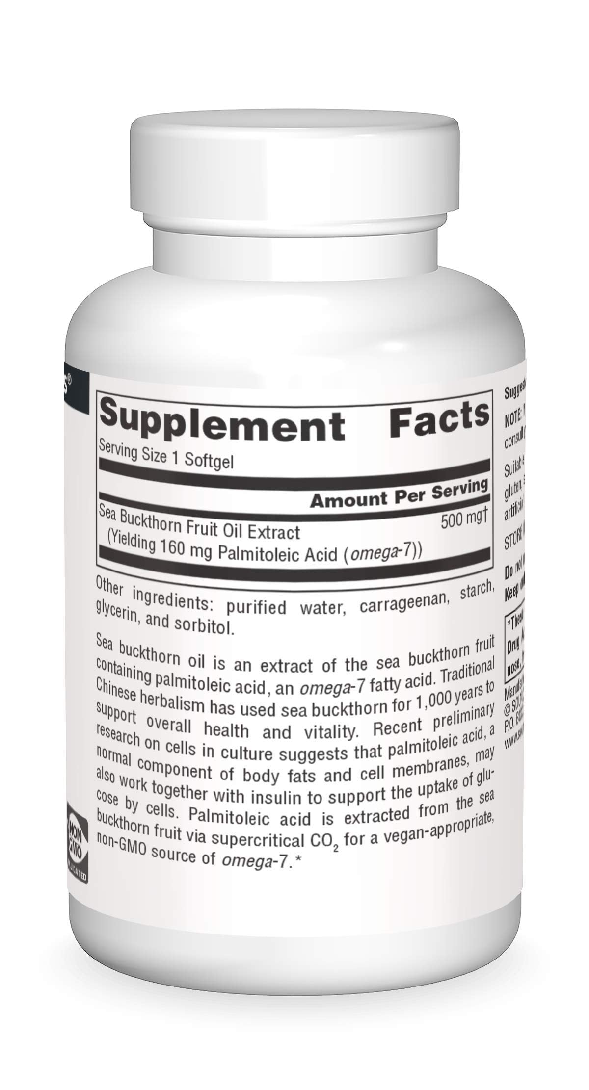 Source Naturals Omega-7 Sea Buckthorn Oil – Vegan, Non-GMO Softgels (30)