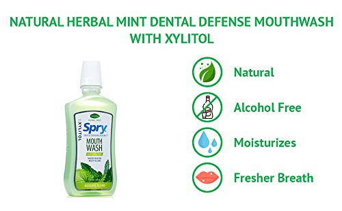 Spry Natural Xylitol Mouthwash - Fluoride Free, Enamel Support, Alcohol-Free (16 fl oz x 2)