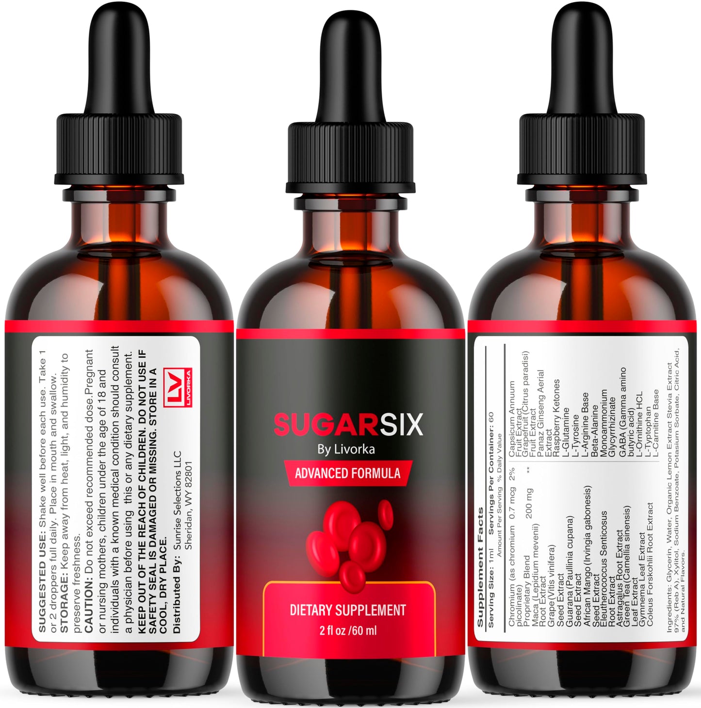 SugarSix 3 Pack: Sugar Six Drops & Formula – 3 Bottles for 3 Months